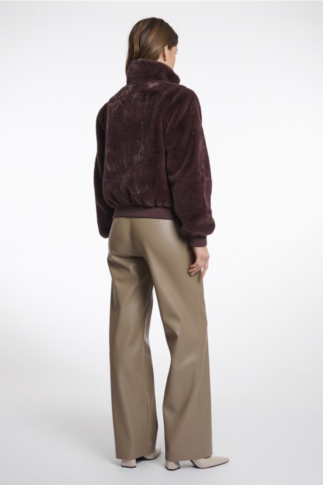 SHORT FAKE FUR JACKET AMBRA 7002511 10873 chocolate bean